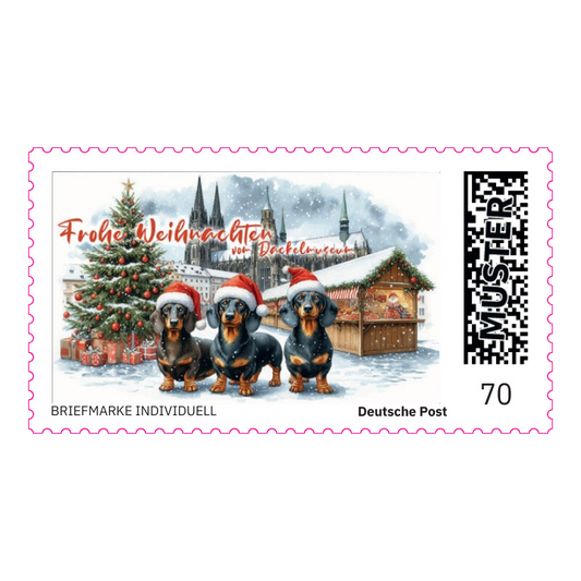 Weihnachts-Dackelbriefmarken exklusiv fürs Dackelmuseum